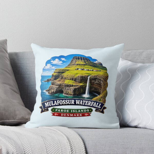 Item preview, Mulafossur Waterfall, Faroe Islands, Denmark Coastal Cliffs designed and sold by Myra365Art.