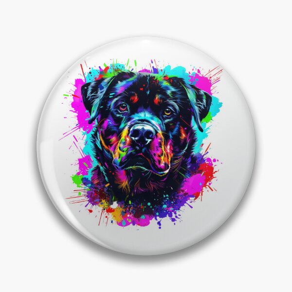 Item preview, Colorful Neon Rottweiler Portrait designed and sold by Artdrop62.