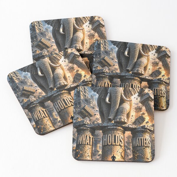 Item preview, Founder Fortitude Elephant Pillars Stoic Canvas Art designed and sold by SavannaStrikes.