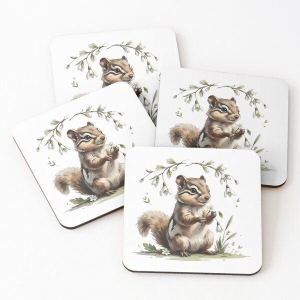 Item preview, Cute Woodland Chipmunk Snowdrop Illustration designed and sold by AQUILAKREO.