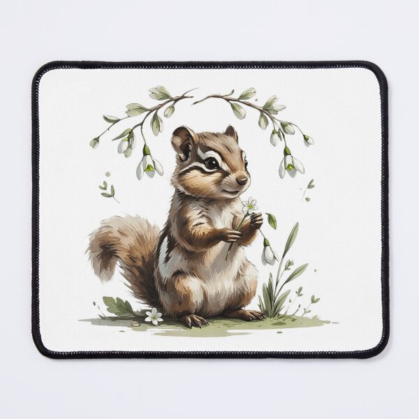 Item preview, Cute Woodland Chipmunk Snowdrop Illustration designed and sold by AQUILAKREO.