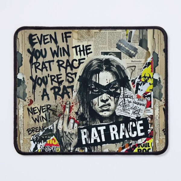 Item preview, Rat Race Anti System Collage Street Art designed and sold by Neer arts.