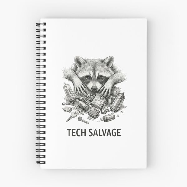 Item preview, Tech Salvage Raccoon Scrap Sorting Design designed and sold by GiggleInkTees.