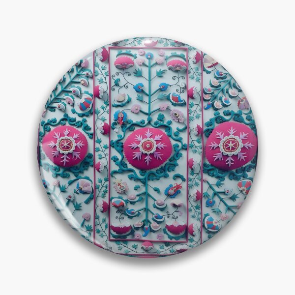 Item preview, Lakai Suzani Uzbekistan Embroidery Print designed and sold by Vicky Brago-Mitchell®.