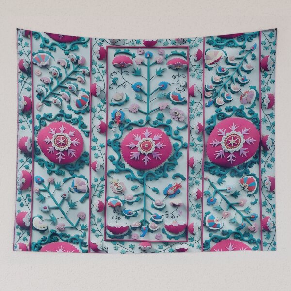 Item preview, Lakai Suzani Uzbekistan Embroidery Print designed and sold by Vicky Brago-Mitchell®.