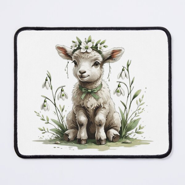Item preview, Cute Woodland Lamb Snowdrop Flowers designed and sold by AQUILAKREO.
