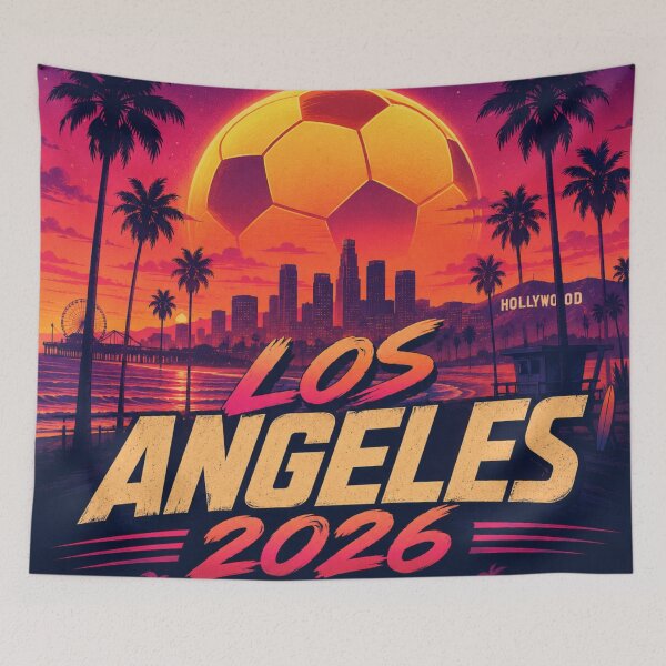 Item preview, Los Angeles 2026 Soccer Host City Sunset Fan Art designed and sold by Aram250.