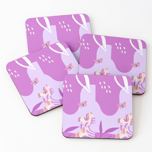 Item preview, Abstract Purple Unicorns & Butterflies - Boho Pastel Aesthetic Pattern designed and sold by Yasmine Mohammed.