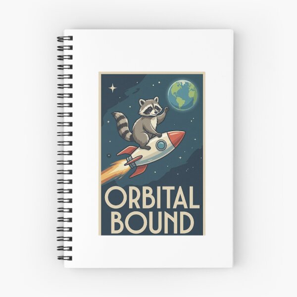 Item preview, Retro Raccoon Riding A Space Rocket designed and sold by GiggleInkTees.