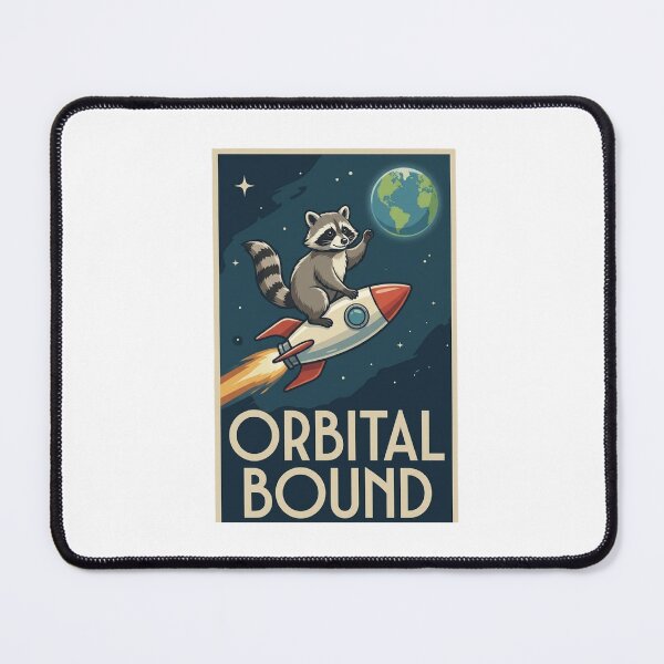 Item preview, Retro Raccoon Riding A Space Rocket designed and sold by GiggleInkTees.