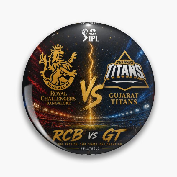 Item preview, Royal Challengers Bangalore vs Gujarat Titans – IPL Rivalry art designed and sold by Crick-Art.