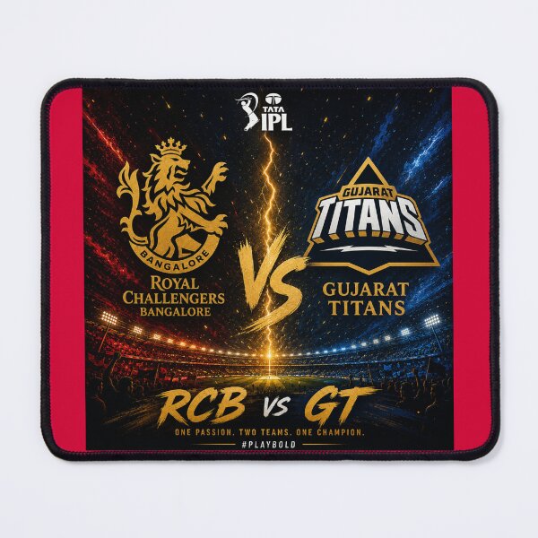 Item preview, Royal Challengers Bangalore vs Gujarat Titans – IPL Rivalry art designed and sold by Crick-Art.