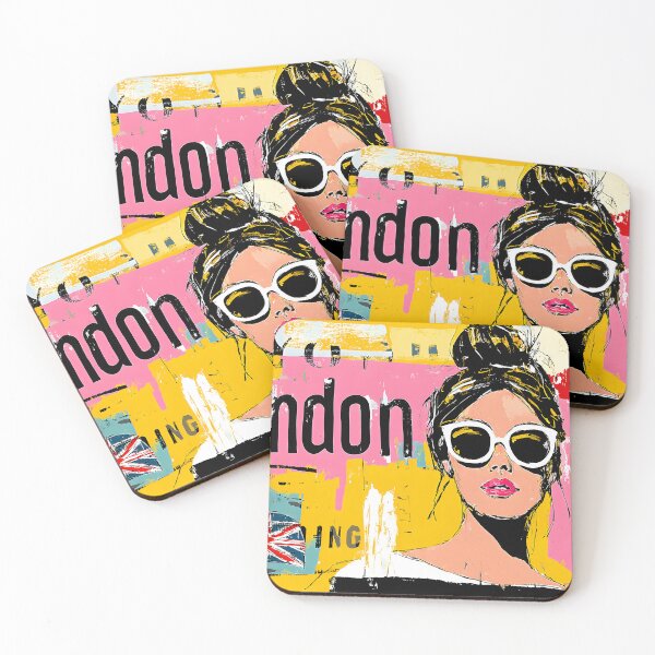 Item preview, Union Jack Street Style - Fashionable Woman in Oversized Sunglasses and Vibrant London Pop Energy designed and sold by OlfactoART Studio.