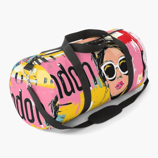 Item preview, Union Jack Street Style - Fashionable Woman in Oversized Sunglasses and Vibrant London Pop Energy designed and sold by OlfactoART Studio.