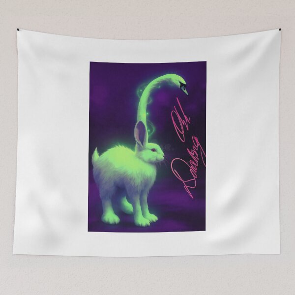Item preview, Darling Swan Bunny - Cult Horror Book Art designed and sold by y2kponyclub.