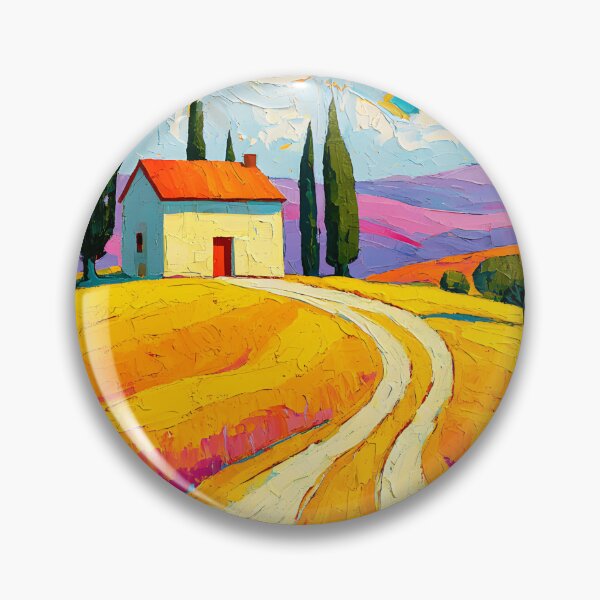 Item preview, Tuscan Countryside Serenity - Rolling Hills Cypress Trees and a Quiet Home Beneath Colorful Skies designed and sold by OlfactoART Studio.