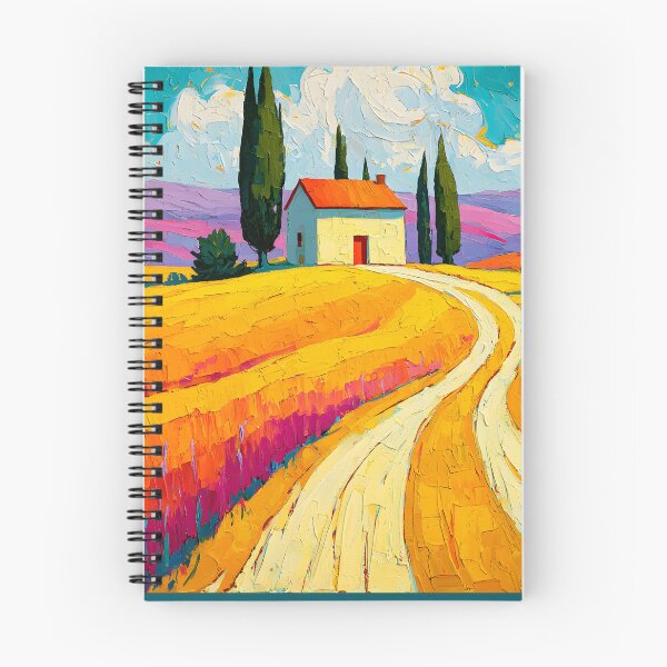 Item preview, Tuscan Countryside Serenity - Rolling Hills Cypress Trees and a Quiet Home Beneath Colorful Skies designed and sold by OlfactoART Studio.