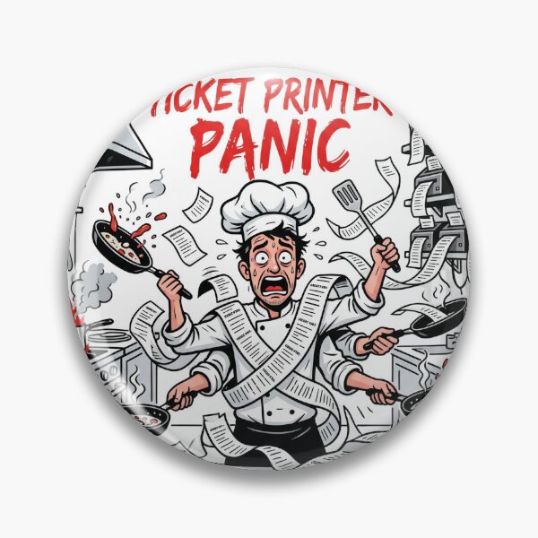 Item preview, Ticket Printer Panic Funny Chef Shirt - In The Weeds Cooking Design designed and sold by BrewChef.