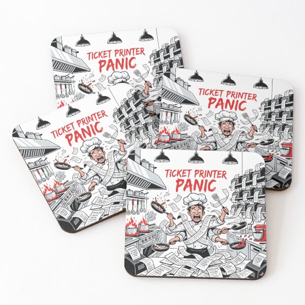 Item preview, Ticket Printer Panic Funny Chef Shirt - In The Weeds Cooking Design designed and sold by BrewChef.