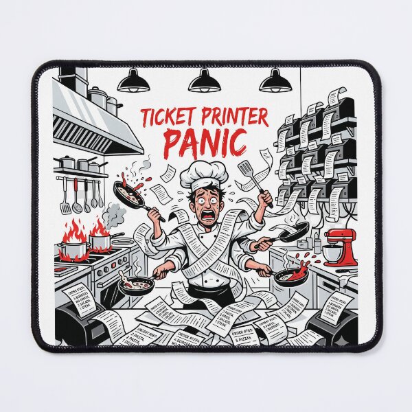 Item preview, Ticket Printer Panic Funny Chef Shirt - In The Weeds Cooking Design designed and sold by BrewChef.