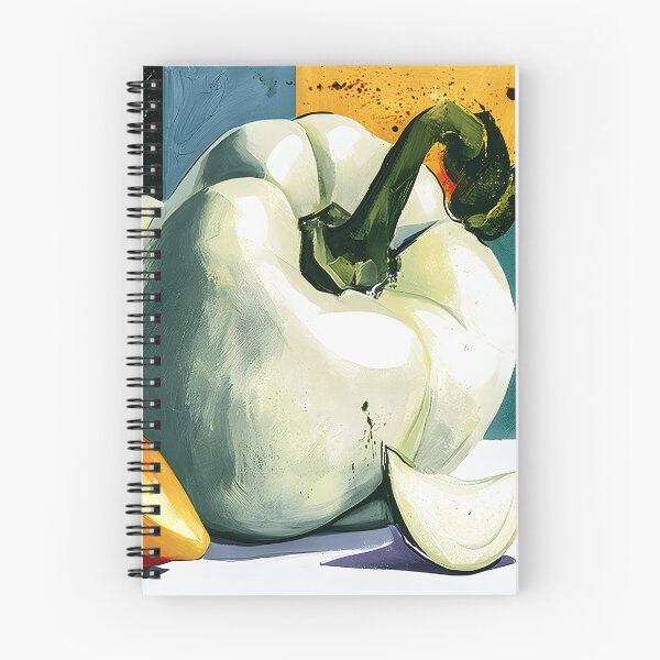Item preview, Modern Harvest Geometry - White Bell Peppers Citrus Tones and Bold Contemporary Still Life Color designed and sold by OlfactoART Studio.