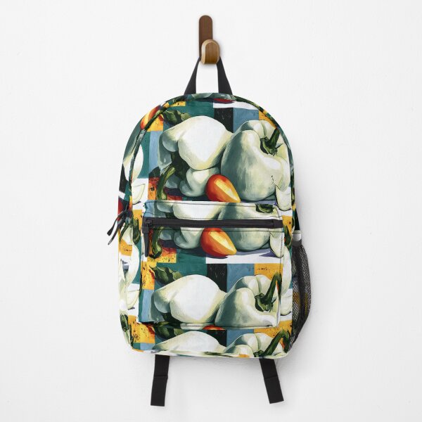 Item preview, Modern Harvest Geometry - White Bell Peppers Citrus Tones and Bold Contemporary Still Life Color designed and sold by OlfactoART Studio.