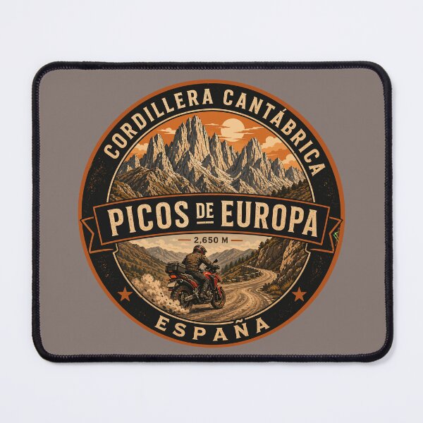 Item preview, Picos de Europa Spain Motorcycle Sticker TShirt 05 designed and sold by OuterShellUK.
