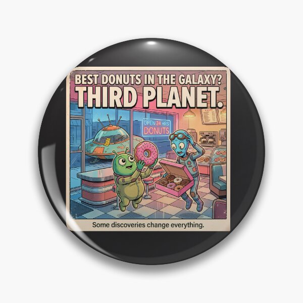 Item preview, Best Donuts in the Galaxy Third Planet Funny Alien Retro Sci Fi Humor designed and sold by FindYouByZ.