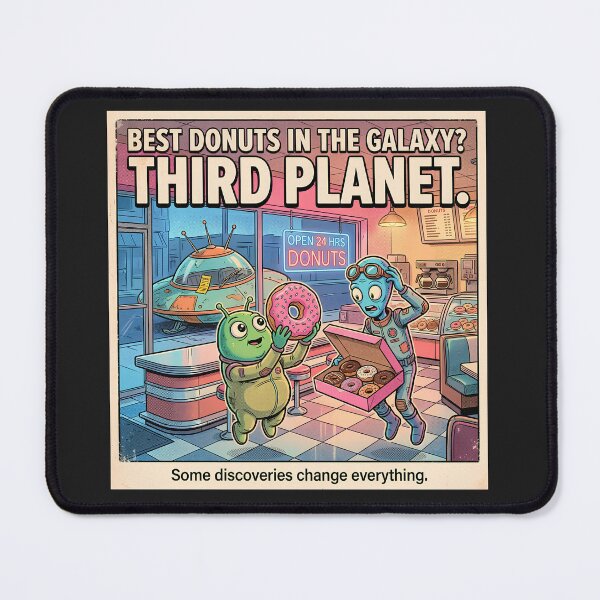 Item preview, Best Donuts in the Galaxy Third Planet Funny Alien Retro Sci Fi Humor designed and sold by FindYouByZ.