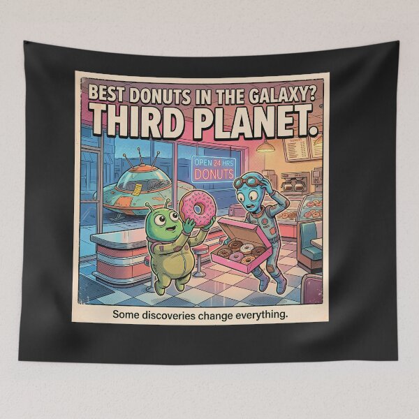 Item preview, Best Donuts in the Galaxy Third Planet Funny Alien Retro Sci Fi Humor designed and sold by FindYouByZ.