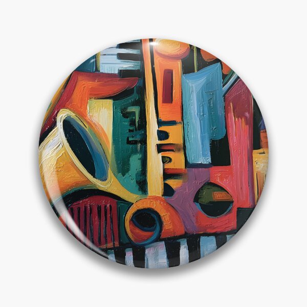 Item preview, Symphony in Vibrant Motion - Saxophones Violin and Gramophone in an Abstract Musical Celebration designed and sold by OlfactoART Studio.