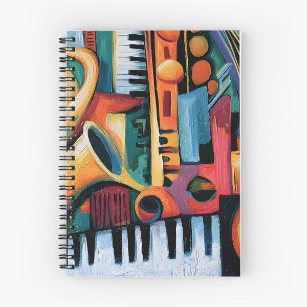 Item preview, Symphony in Vibrant Motion - Saxophones Violin and Gramophone in an Abstract Musical Celebration designed and sold by OlfactoART Studio.