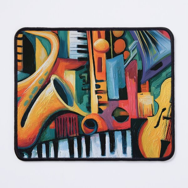 Item preview, Symphony in Vibrant Motion - Saxophones Violin and Gramophone in an Abstract Musical Celebration designed and sold by OlfactoART Studio.