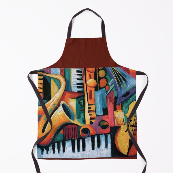 Item preview, Symphony in Vibrant Motion - Saxophones Violin and Gramophone in an Abstract Musical Celebration designed and sold by OlfactoART Studio.
