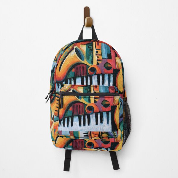 Item preview, Symphony in Vibrant Motion - Saxophones Violin and Gramophone in an Abstract Musical Celebration designed and sold by OlfactoART Studio.