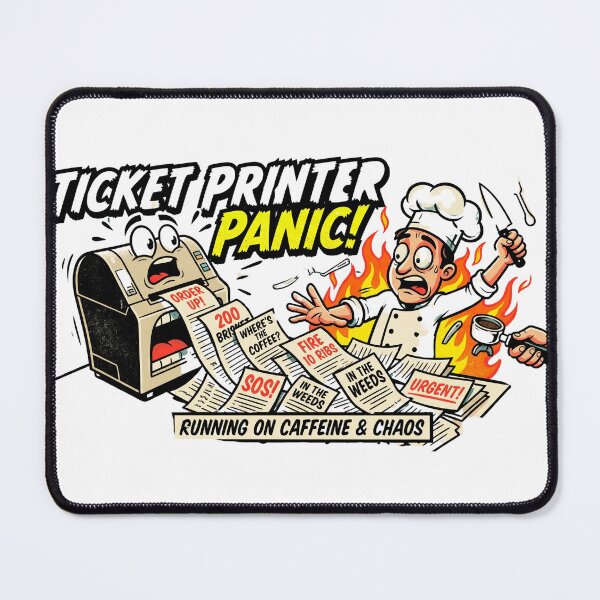 Item preview, Ticket Printer Panic Kitchen Humor designed and sold by BrewChef.