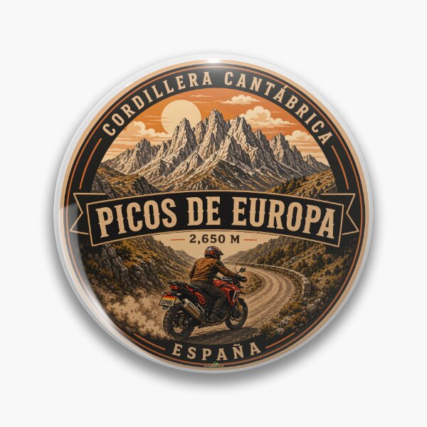 Item preview, Picos de Europa Spain Motorcycle Sticker TShirt 06 designed and sold by OuterShellUK.