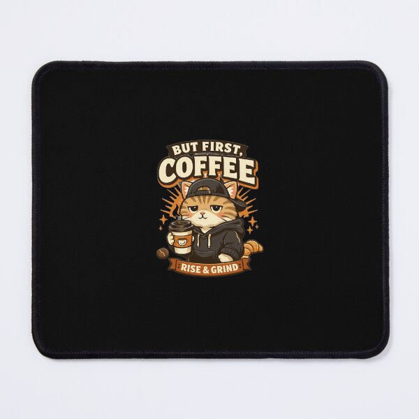 Item preview, But First Coffee - Cute Grumpy Cat in Hoodie designed and sold by GUINewAlex.