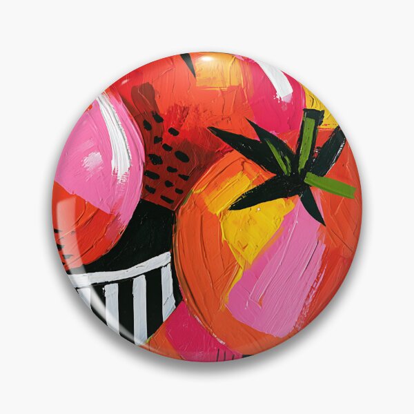 Item preview, Striped Bowl Summer Harvest - Three Red Tomatoes Framed by Bold Geometry and Vibrant Modern Color designed and sold by OlfactoART Studio.