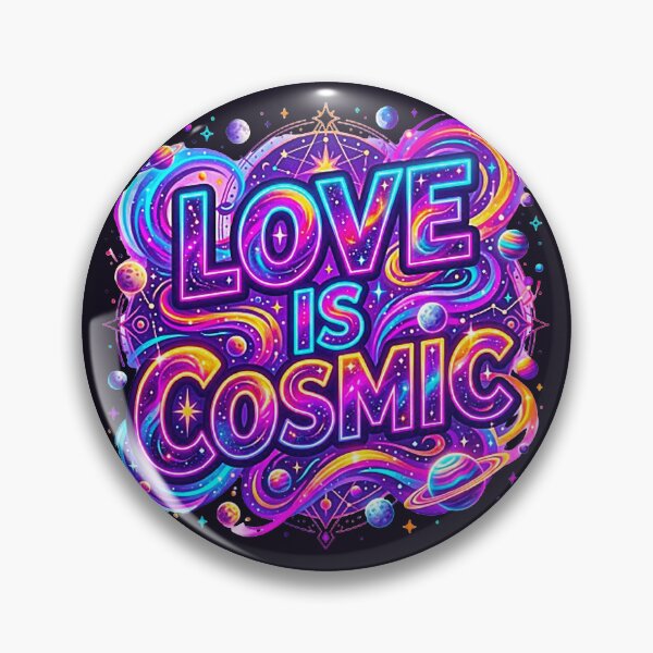 Item preview, Love Is Cosmic Neon Galaxy Pride Typography Art designed and sold by MT-Hub | Cute Aesthetic Art, Stickers & Phone Cases.