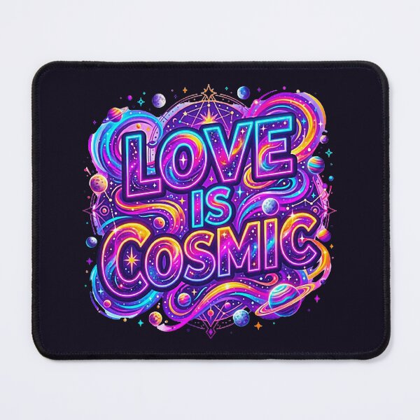 Item preview, Love Is Cosmic Neon Galaxy Pride Typography Art designed and sold by MT-Hub | Cute Aesthetic Art, Stickers & Phone Cases.