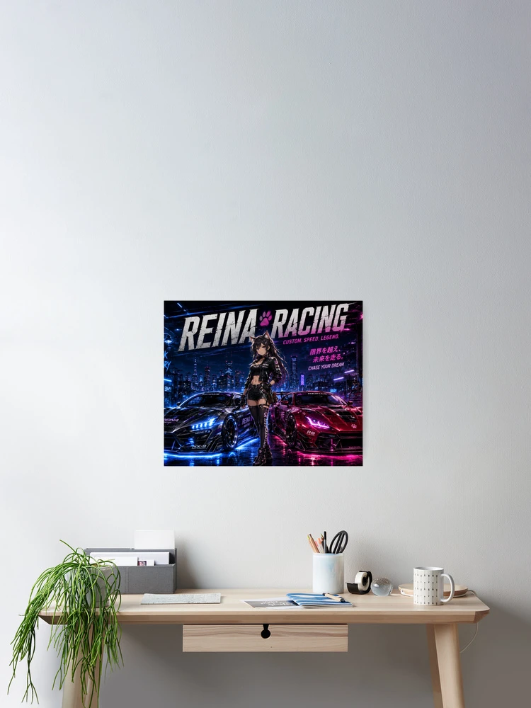 Thumbnail 2 of 3, Poster, REINA Racing – Two Machines One Spirit designed and sold by RinaWorksJP.