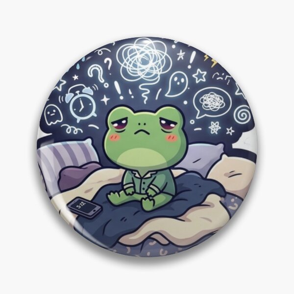 Item preview, Overthinking Frog at 3AM designed and sold by Elviqus Shop.