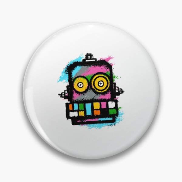 Item preview, Retro Robot No. 03 | Colourful Urban Folk Art Character by GWART designed and sold by GWARTGB.