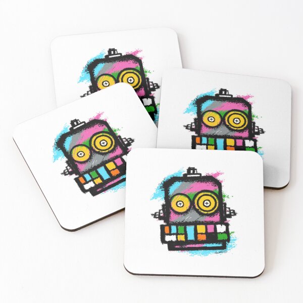 Item preview, Retro Robot No. 03 | Colourful Urban Folk Art Character by GWART designed and sold by GWARTGB.