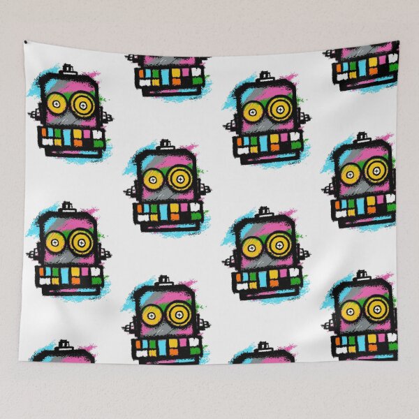 Item preview, Retro Robot No. 03 | Colourful Urban Folk Art Character by GWART designed and sold by GWARTGB.