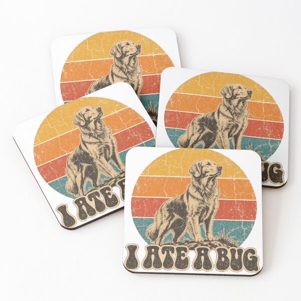 Item preview, Funny Retro Golden Retriever I Ate A Bug designed and sold by NSB-Design.