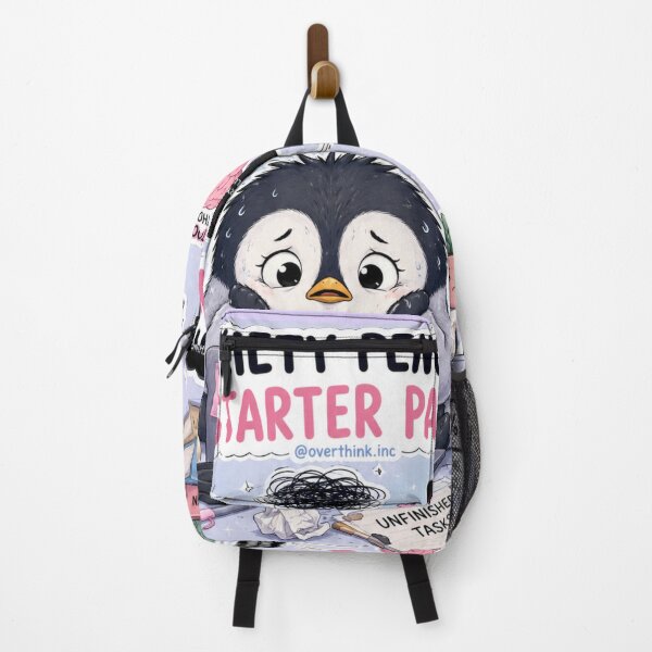 Item preview, Anxiety Penguin Starter Pack Funny Overthinking Humor Art designed and sold by irfanshikh.