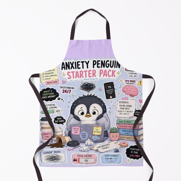 Item preview, Anxiety Penguin Starter Pack Funny Overthinking Humor Art designed and sold by irfanshikh.