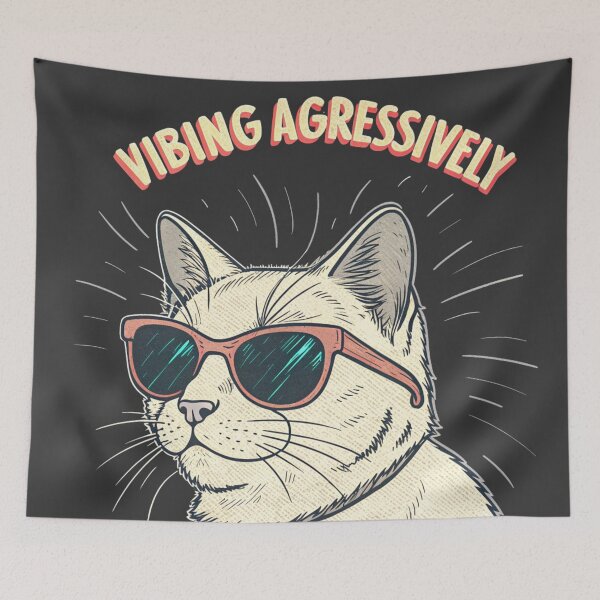 Item preview, Vibing Aggressively - Modern vintage style designed and sold by Artiviose.